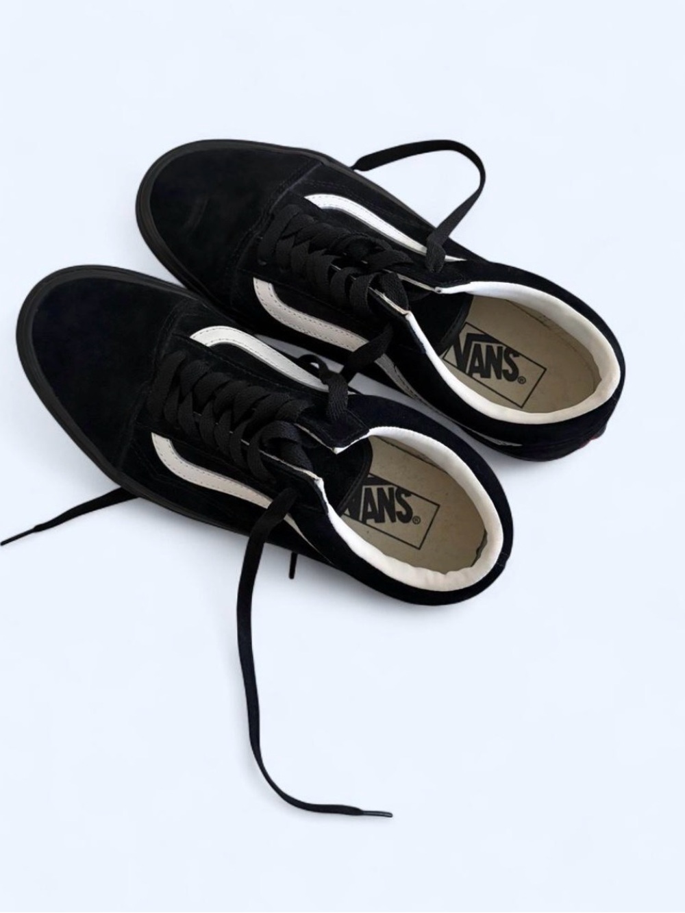 Vans Black and White Old Skool Sneakers for Women